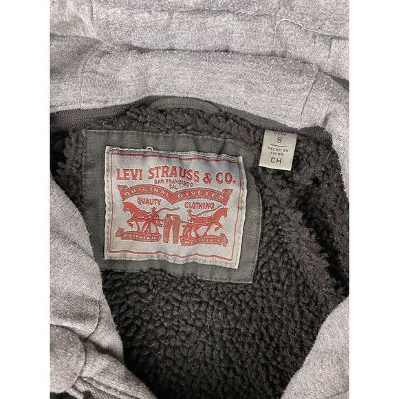 Levis Sherpa Lined Standard Trucker Denim Jean Jacket Size S (Black) - Picture 2 of 6